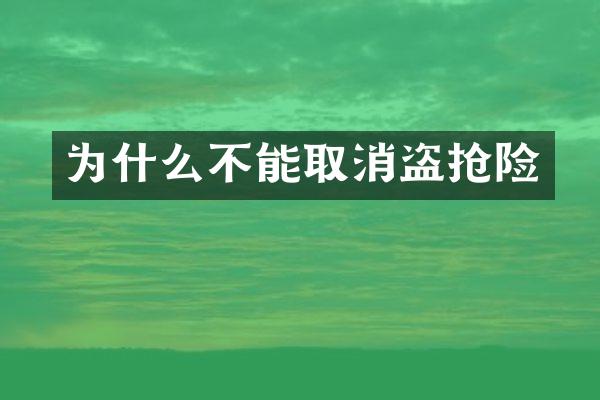 为什么不能取消盗抢险