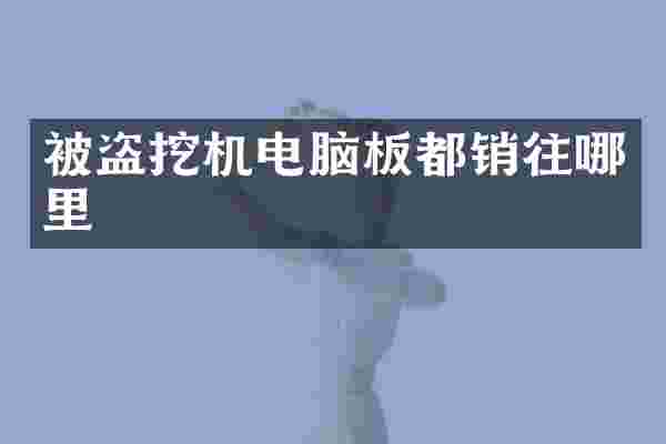 被盗挖机电脑板都销往哪里