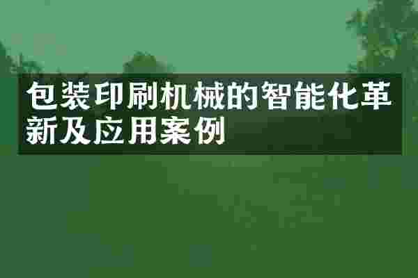 包装印刷机械的智能化革新及应用案例