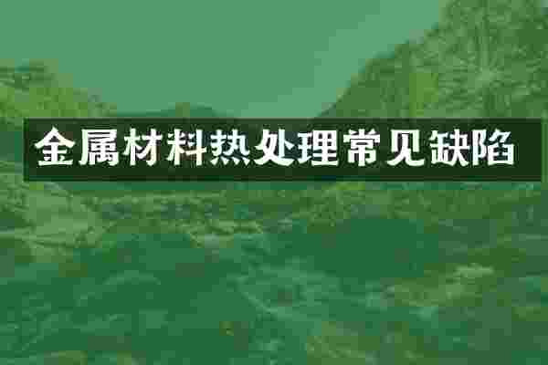 金属材料热处理常见缺陷