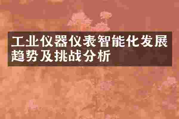 工业仪器仪表智能化发展趋势及挑战分析