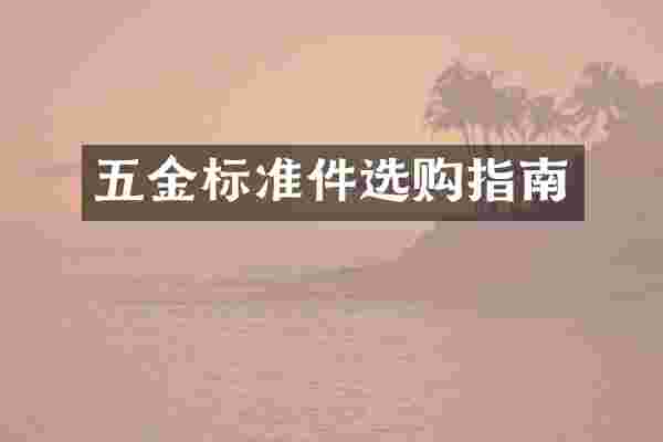 五金标准件选购指南